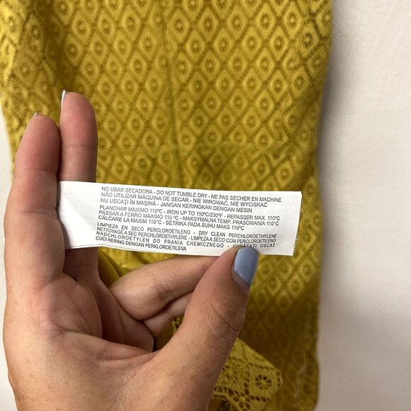Zara Basic Mustard Yellow Crochet Slim Summer Dress sz Medium - Picture 6 of 6